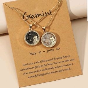 2pcs Zodiac Constellation Charm Necklace